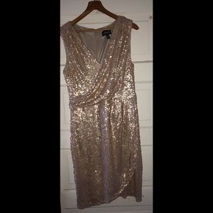 Hailey Adrianna Papell Rose Gold Sequin Dress